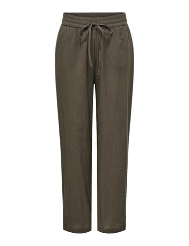 ONLY Onltizana Cotton Loose Pants Wvn Noos Elastik bel ve yan cepli Basic pantolon Kadın