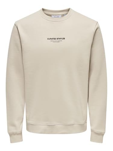 Only & Sons Düz Yaka Ekru Sweatshirt, 22030923