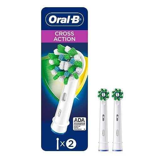 Oral-B CrossAction Elektrikli Diş Fırçası Yedek Fırça Başlıkları Dolum, 2 ct (Ambalaj değişebilir)