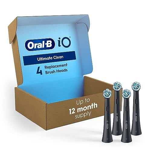 Oral-B iO Serisi Elektrikli Diş Fırçaları için iO Serisi Ultimate Clean Yedek Fırça Kafası, Siyah, (4'lü Paket) - Seçenekler: 1 Count (Pack of 4), 6 Count (Pack of 1)