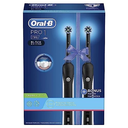 Oral-B Pro 790 elektrikli diş fırçası, derinlemesine temizlik için, 2 adet diş fırçası, siyah