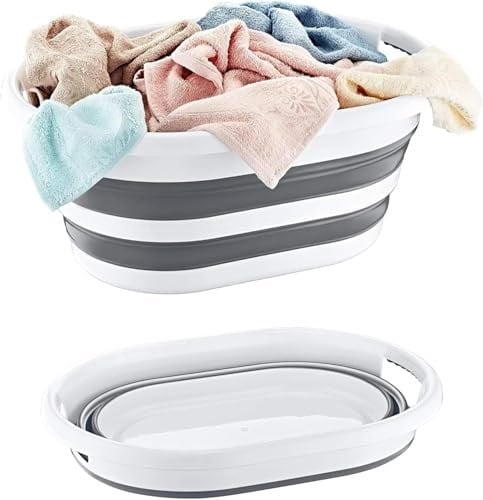 Orret Home Katlanabilir Plastik Çamaşır Selesi Sepeti, Çok Amaçlı Katlanabilir Oyuncak Sepeti, Hafif ve Dayanıklı, Mükemmel Organizasyon ve Depola - Seçenekler: 27 Litre, 40 Litre, Maşrapa, Bulaşıklık