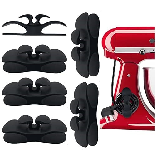 Oudizz Ev Aletleri için Kordon Düzenleyici 6 Adet Mutfak Aletleri için Kordon Sarmalayıcıları Küçük Ev Aletleri için Süper Yapışkan Yapışkanlı Stand Mikser, Blender, Kahve Makinesi, Düdüklü Tencere