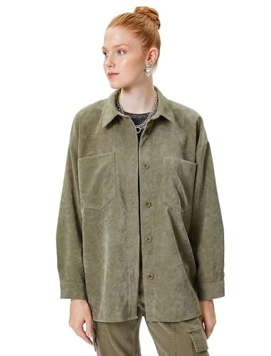Oversize Gömlek Ceket Cep Detaylı Düğmeli