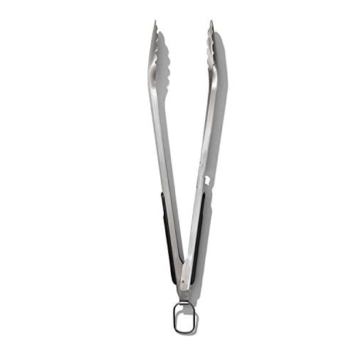 OXO Good Grips Paslanmaz Çelik Uzun Barbekü Maşası, Dahili Şişe Açacaklı 47,5 cm - Sosis, Sebze ve Daha Fazlası İçin - Seçenekler: Maşa, Izgara Fırçası, Spatula, Dijital termometre