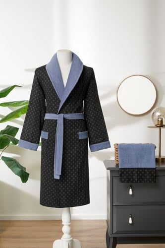 Özdilek Özdilek Masculine Ethnic Indigo Bornoz Seti
