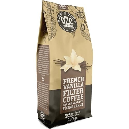 Ozeline Vanilya Aromalı Filtre Kahve 250 g – Moka Pot için Öğütülmüş – Yumuşak Vanilya Aroması - Seçenekler: Fransız Vanilyası Aromalı, Fındık Aromalı...