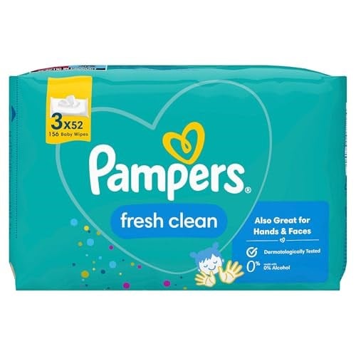 Pampers Fresh & Clean Islak Bebek Mendili (3 paket = 156 Islak Mendil)