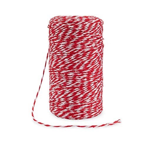 Pamuk iplik 200 m – Gıda maddelerine uygun mutfak ipliği – Bağlama için bağlama ipi – Kızartma ipi – Kasap ipliği – Pişirme ipliği – Sosis ipliği – Rulet bağlayıcı – Pamuk halat beyaz/kırmızı