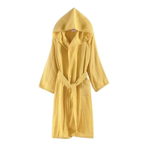 Pamuklu Müslin Bornoz | Havuz, Plaj, Banyo Kapşonlu Kız-Erkek Çocuk Kimono, Panço, Plaj Havlusu, Kapüşonlu