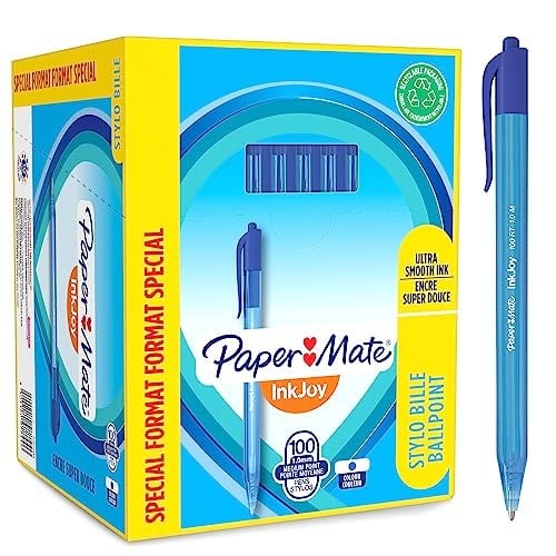 PAPERMATE Papermate Inkjoy 100 Üstten Basmalı Ulv Mavi Ofis (80+20) - Seçenekler: 20 Stück, 100 Stück, 100 stück (1er Pack)