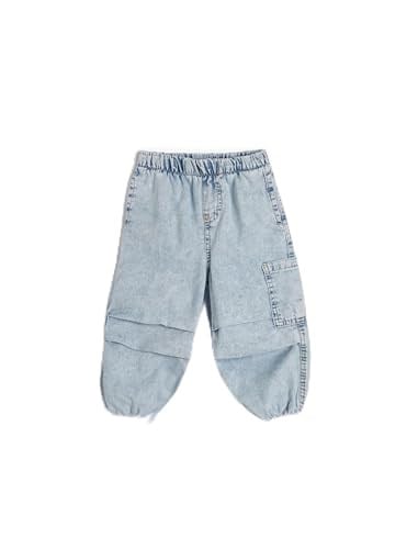 Paraşüt Kot Pantolon Pamuklu Beli Lastikli Cepli - Parachute Jean