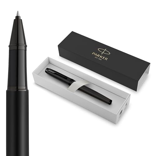 Parker IM Rollerball Kalem | Siyah PVD ile Mat siyah | Siyah Mürekkep Dolgulu İnce Nokta | Hediye Kutusu