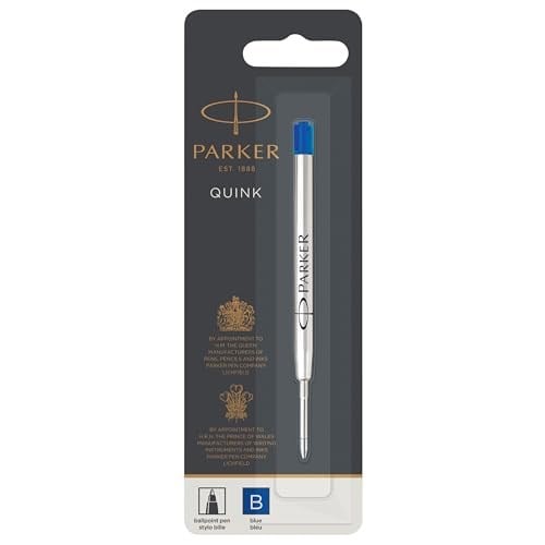 PARKER Pk Tükenmez Kalem Refill, Bls, B Uç, Mavi - Seçenekler: pack of 6, Breiter Spitze, Orta Kalın Uç, 6'lı paket...