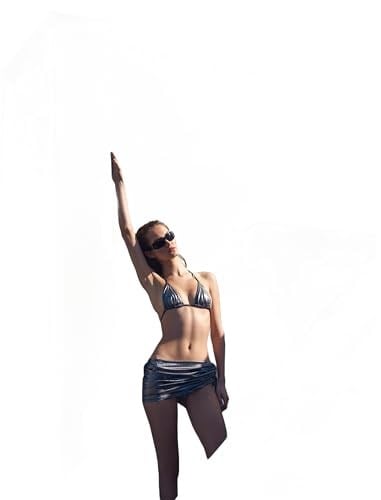 Parlak Bikini Altı Yanları Bağlama Detaylı Normal Bel