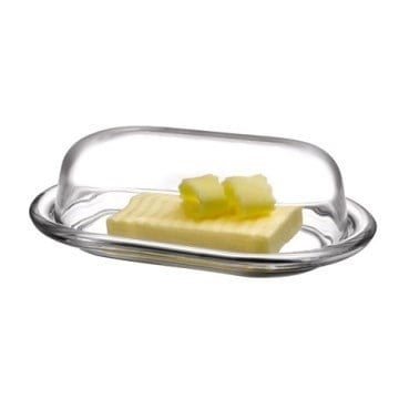 Pasabahce 98402 – Tereyağı Kutusu, Saklama Kabı Basic 19,7 x 13,1 cm, 2 Parça Cam