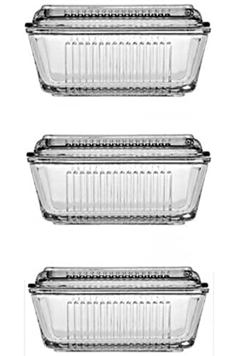 Pasabahce frigo kapaklı kahvaltılık - tereyağlık peynirlik 3 lü set