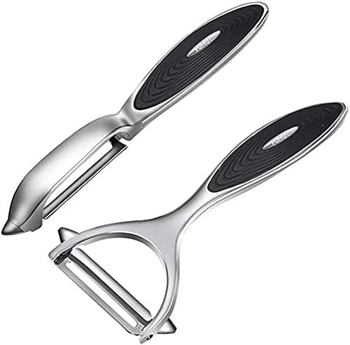 Patates, sebze, elma soyucu, mutfak için, meyve, havuç, sebze, patates soyucu, Y şeklinde ve I şeklinde paslanmaz çelik soyucu, ergonomik kaymaz saplı ve keskin bıçaklı, dayanıklı (2 parça)