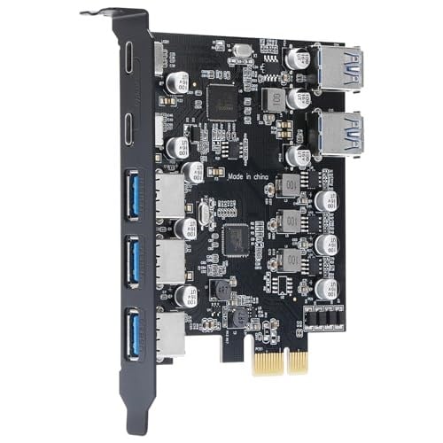 PCIe USB 3.0 5X USB-A ve 2X USB-C Bağlantı Noktaları Genişletme Kartı,PCI Express Dahili USB 3 Hub Dönüştürücü Masaüstü PCS Yükseltici Kartı için