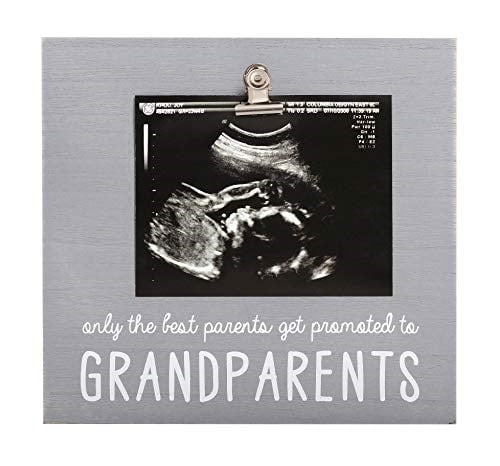 Pearhead Sonogram Fotoğraf Çerçevesi Büyükanne ve Büyükbaba için Bebek Hatıra Resim Çerçevesi, Hamilelik Duyurusu, Bebeğin İlk Noel Hediyeleri, Tatil Hediyeleri, Bebek Tatil Hediyeleri, Gri