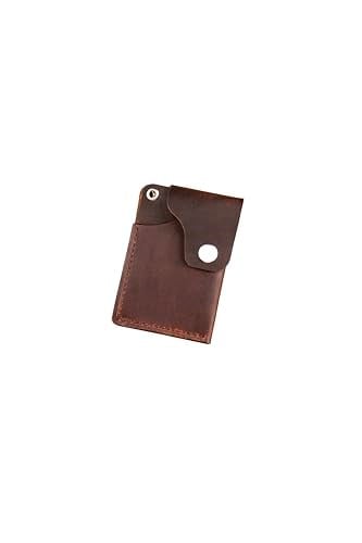 PELLE CRAFT EL YAPIMI MİNİMAL DİKEY KARTLIK KAHVERENGİ CRAZY