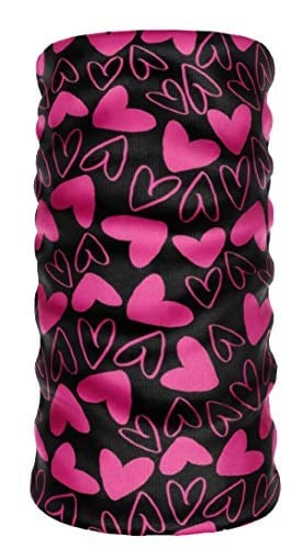 Pembe Kalp Desenli Boyunluk Bandana