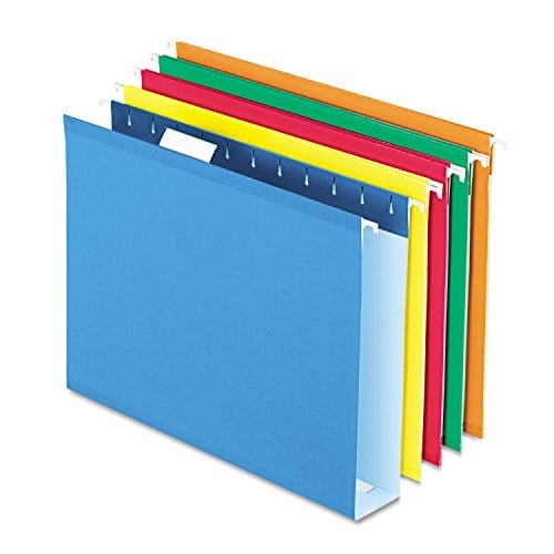 Pendaflex Ekstra Kapasiteli Askılı Dosya Klasörleri, Mektup Boyutu, Güçlendirilmiş, 5,5 cm Genişletme, Çeşitli Renkler, Kutu Başına 25 (4152X2 ASST)