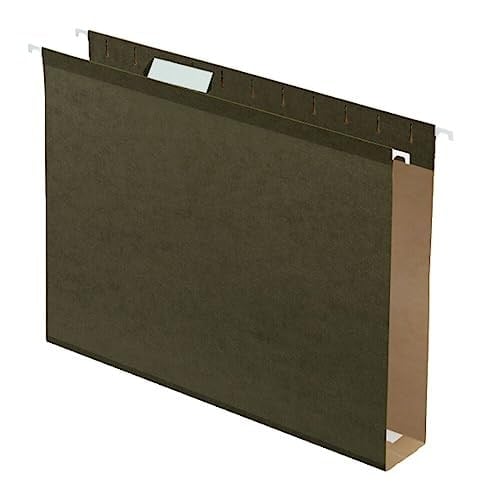 Pendaflex Ekstra Kapasiteli Güçlendirilmiş Askılı Dosya Klasörleri, 5 cm, Harf Boyutu, Standart yeşil, 1/5 Kesim, 25/BX (04152X2)