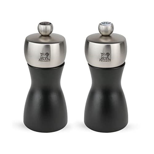 Peugeot 2/21283 Fidji karabiber/tuz değirmeni ahşap, 5,2 x 5,2 x 12 cm, mat siyah