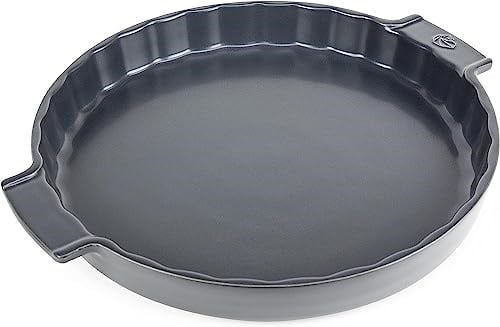PEUGEOT - Seramik yuvarlak pasta kalıbı - 35 cm x 30 cm x 4,3 cm - Kapasite: 2,1 L - 10 yıl garanti - arduvaz grisi
