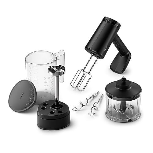 Philips 5000 Serisi Güçlü El Mikser Seti 500W, El Blender Aparatı, Doğrayıcı Aparatı, Ölçekli Akıllı Saklama Kabı, 5 Hız Ayarı ve Turbo, HR3781/20 - Seçenekler: El Mikseri