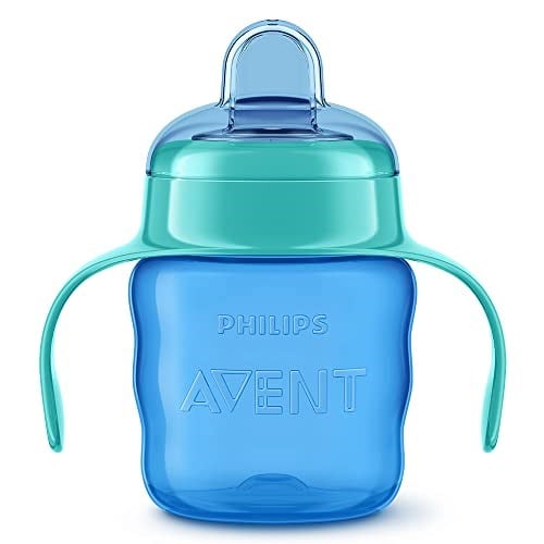Philips Avent Eğitici Damlatmaz Bardak, 6 Ay+ Erkek Bebekler için, Yumuşak Silikon Uç, Sızdırmaz ve Kolay İçim, Tutma Saplı, BPA İçermez, Bulaşık Makinesinde Yıkanabilir, 200 ml, SCF551/05
