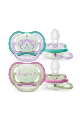 Philips Avent Ultra Air Night Karanlıkta Parlar Gece Emziği 0-6 Ay Kız Scf376/19