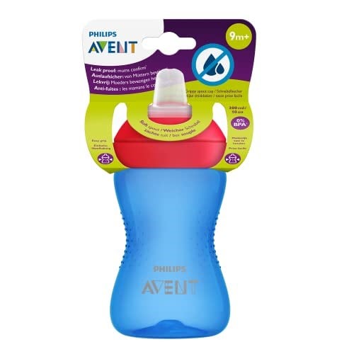 Philips Avent Yumuşak Uçlu Alıştırma Bardağı, 9 Ay, 300 Mililitre, Mavi, SCF802/01