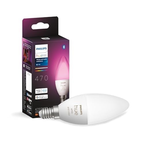 Philips Hue 5.3W Renkli Akıllı B39 E14 Led Ampul, Bluetooth Özellikli