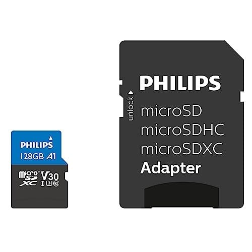 Philips Micro SDXC Kartı 128 GB, Class 10 UHS-I U3 4K, Adaptör - Seçenekler: 128 GB, 256 GB