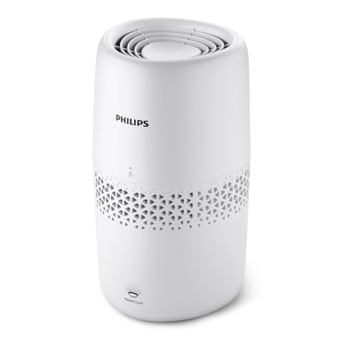 Philips Nemlendirici 2000 Serisi - Hijyenik Nemlendirme,%99,97 Daha Az Bakteri, 2L Su Haznesi, 190 ml/saat, 31 m²'ye Kadar Odalar için, Ultra Sessiz (32 dB), Otomatik Kapanma, Beyaz (HU2510/10)