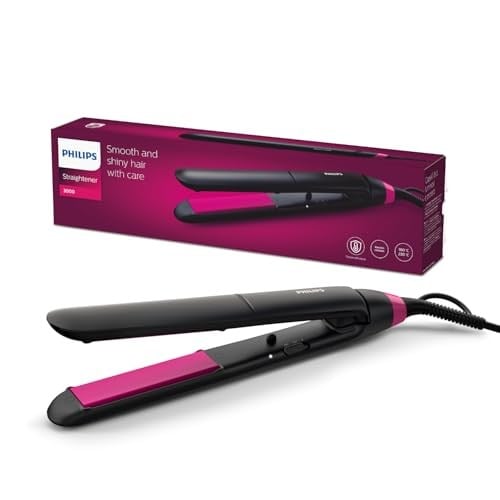 Philips Saç Düzleştirici, Keratin Seramik Plaka, ThermoProtect Teknolojisi, 2 Sıcaklık Ayarı, Tuş Kilidi, 60 Saniyede Isınma, 220°C’ye Kadar Sıcaklık Ayarı, BHS375/00