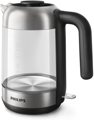 Philips Serisi 5000 Cam Su Isıtıcısı - 1,7L, Hızlı Kaynatma, Paslanmaz Çelik Eleman, Kireç Filtresi, 360° Kablosuz Taban, Çıkarılabilir Kapak, Mavi Işık Göstergesi (HD9339/80)