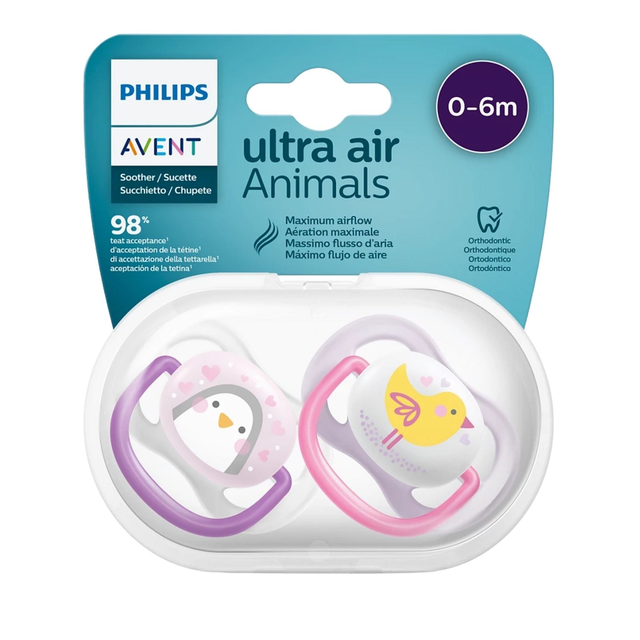 Phılps Avent Ultra Air Emzik 0-6 Ay Erkek Hayvan Desenli