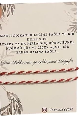 Pigna Aksesuar Marteniçka Dilek Şans Kırmızı Ip Bileklik Ikili Kırmızı Tek Ebat