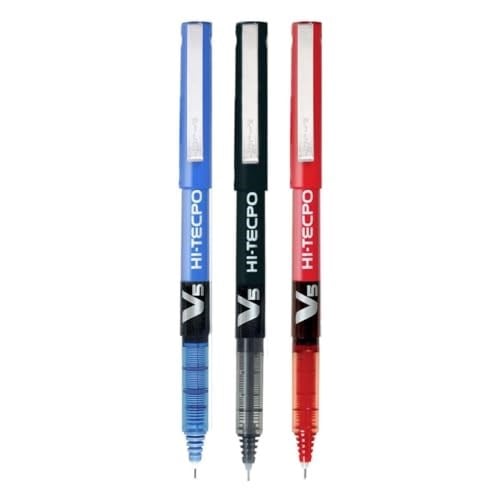 Pilot V5 Sıvı Mürekkep Roller Tükenmez Kalem - 1Mavi + 1Siyah + 1 Kırmızı, (9000014712)