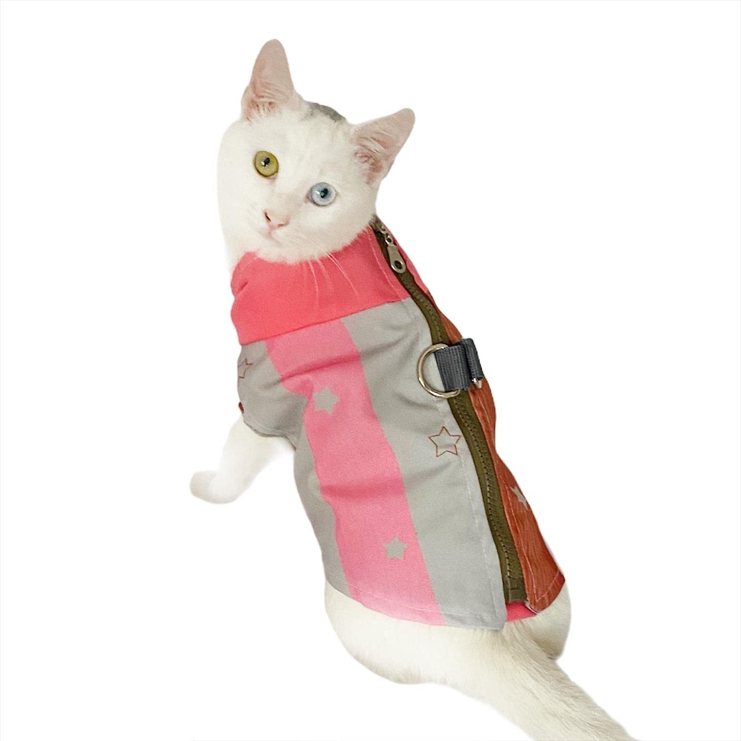 Pink Stars Su itici Yağmurluk Kedi Yağmurluğu PEMBE M