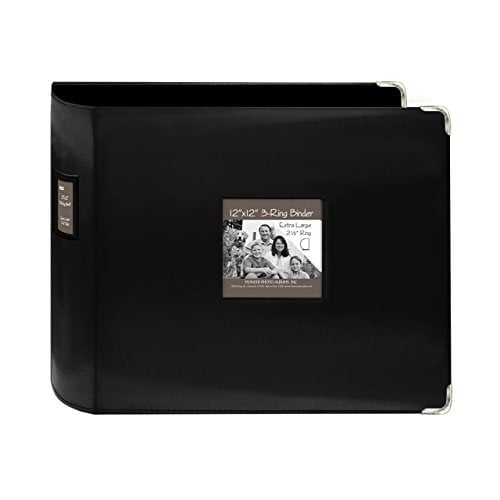 Pioneer T12JF-BK 30 cm x 30,5 cm Dikişli Suni Deri 3 Halkalı Cilt, Siyah