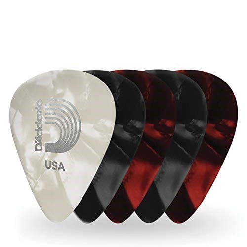 Planet Waves D'Addario Classic Pearl Celluloid-Plektren in unterschiedlichen Stärken, 25er-Packung - Seçenekler: Çeşitli, 25 paket, Ağır, Işık, 25-pack, 100-Pack...