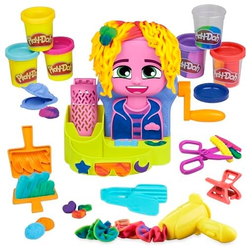 Play-Doh Renkli Kuaför Salonu Oyun Hamuru Seti, 6 Kutu, 3 Yaş Ve Üzeri Kız Ve Erkek Çocuklar İçin Oyuncaklar