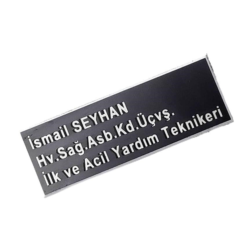 Pleksi Yaka İsimliği - Mıknatıslı - Sağlık Personeli İsimliği