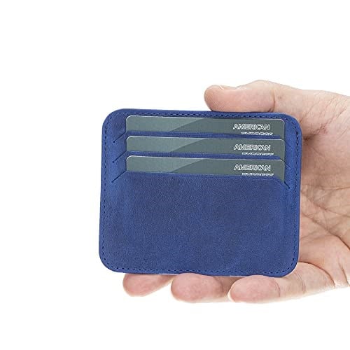 PLM Bouletta Pedro Slim Unisex Deri Kartlık G21 Saks Mavi