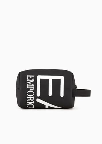 Pochette beauty case train uomo Emporio Armani EA7 siyah/beyaz logo UBS23EA01 245076 3R910 Piccola, Siyah, piccola