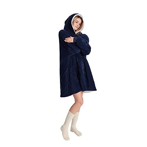 POFFY Oversize Giyilebilir Battaniye TEK BEDEN ÇOK RAHAT Unisex Hoodie Peluş Kapüşonlu Sweatshirt